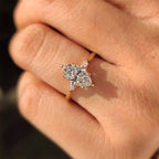 Three Stone Marquise Diamond Engagement Ring