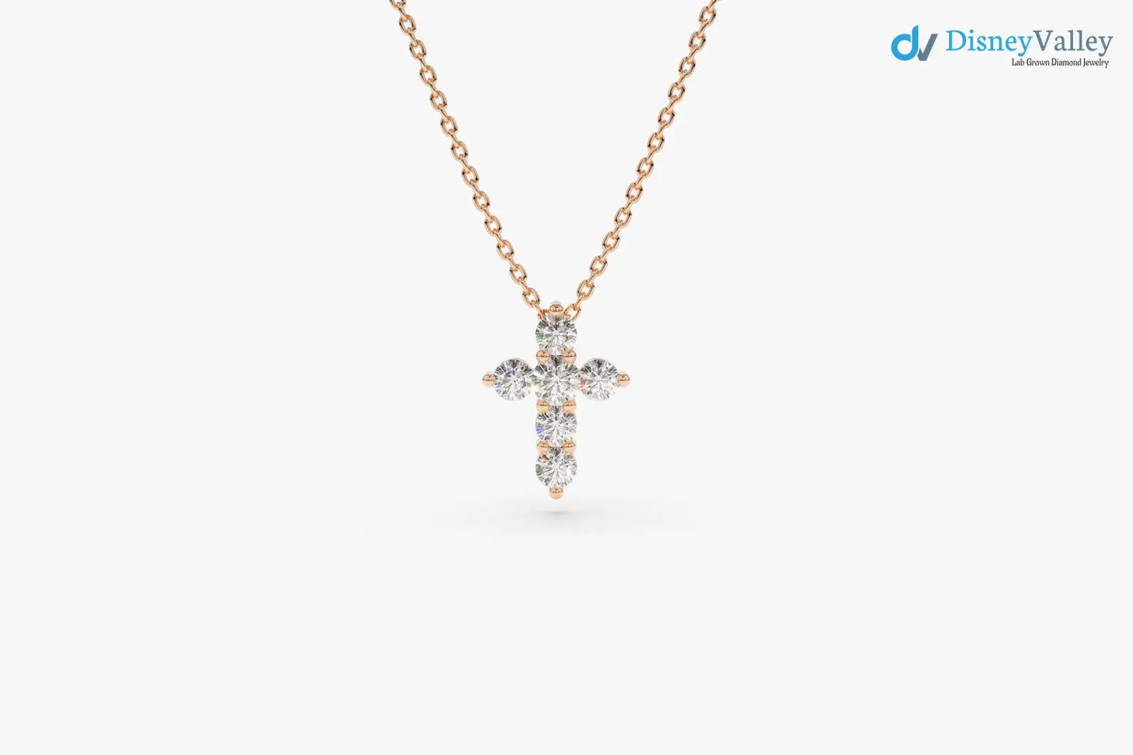 Tiny Diamond Cross Necklace gold diamond cross necklace Secondary image
