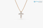 Tiny Diamond Cross Necklace gold diamond cross necklace DisneyValley
