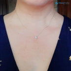 Tiny Diamond Cross Necklace gold diamond cross necklace DisneyValley