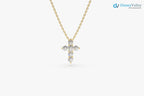 Tiny Diamond Cross Necklace gold diamond cross necklace DisneyValley