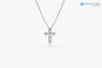 Tiny Diamond Cross Necklace gold diamond cross necklace DisneyValley