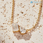 Toi et Moi Necklace with 1.00 Carat Lab Grown Elegant Minimalist for Everyday Wear - DisneyValley