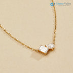 Toi et Moi Necklace with 1.00 Carat Lab Grown Elegant Minimalist for Everyday Wear - DisneyValley