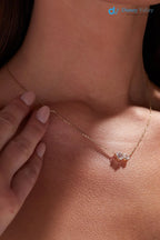 Toi et Moi Necklace with 1.00 Carat Lab Grown Elegant Minimalist for Everyday Wear - DisneyValley