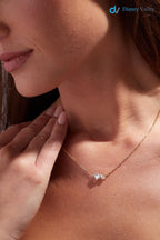 Toi et Moi Necklace with 1.00 Carat Lab Grown Elegant Minimalist for Everyday Wear - DisneyValley