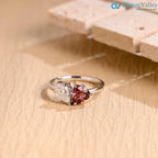 Toi et Moi Solid Gold Pear & Heart Cut Lab Grown Engagement Ring DisneyValley