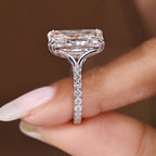 IGI Certified 10 - 12 Carat Radiant Cut Diamond Ring in Trellis Setting