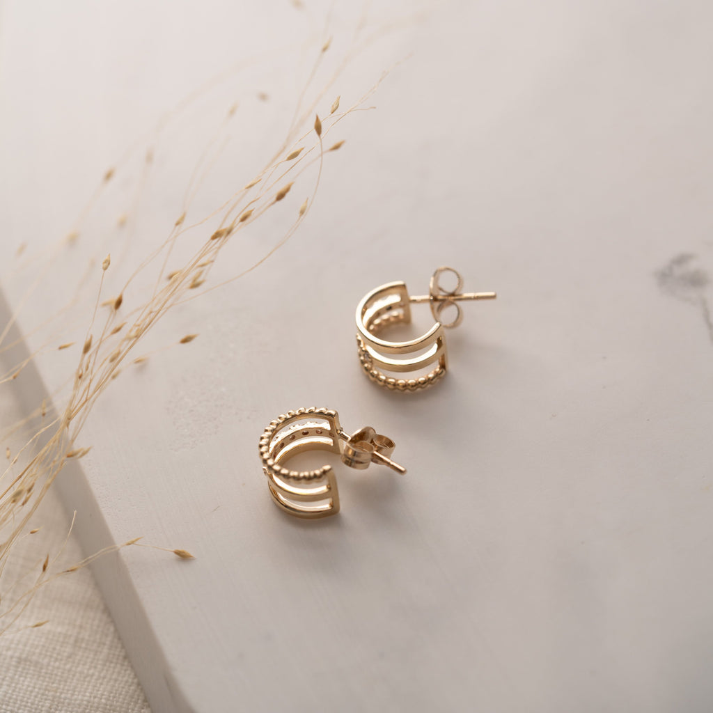 The Tressa Earrings | 100% Recycled 9k Gold Huggies