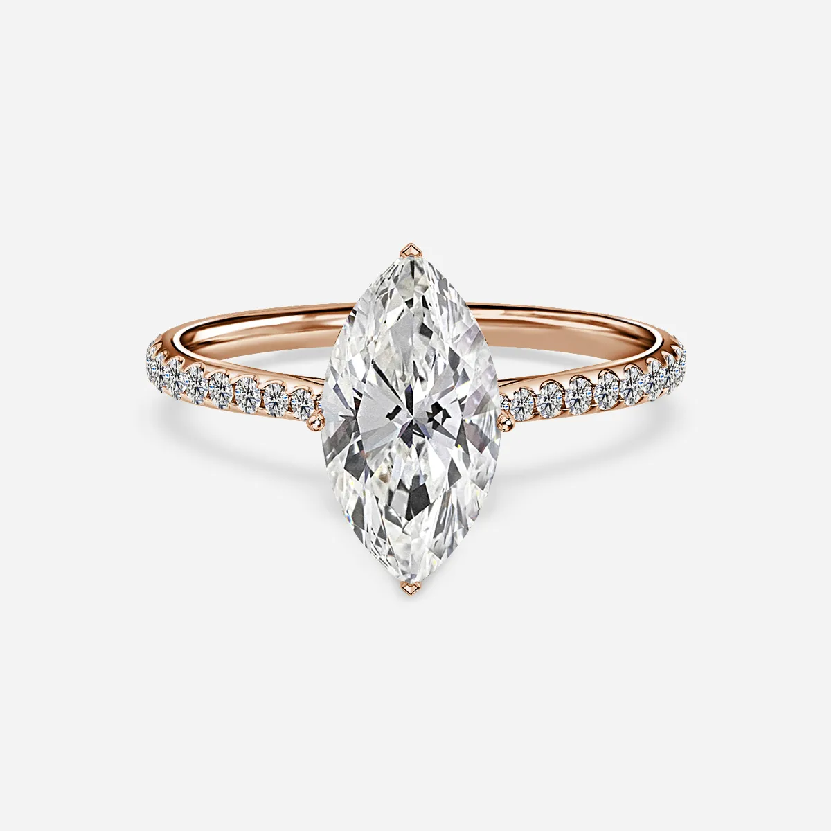 1.0 CT Marquise Cut Moissanite Pave Bridal Ring Set