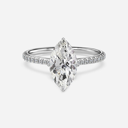 1.0 CT Marquise Cut Moissanite Pave Bridal Ring Set
