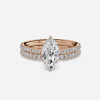 1.0 CT Marquise Cut Moissanite Pave Bridal Ring Set