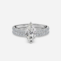 1.0 CT Marquise Cut Moissanite Pave Bridal Ring Set