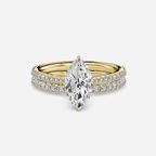 1.0 CT Marquise Cut Moissanite Pave Bridal Ring Set
