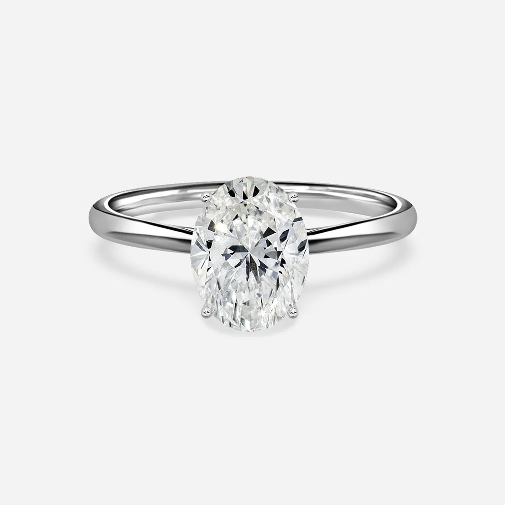 1.0 CT Oval Cut Moissanite Solitaire  Bridal Ring Set