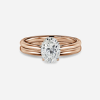 1.0 CT Oval Cut Moissanite Solitaire  Bridal Ring Set