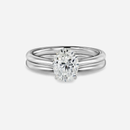 1.0 CT Oval Cut Moissanite Solitaire  Bridal Ring Set