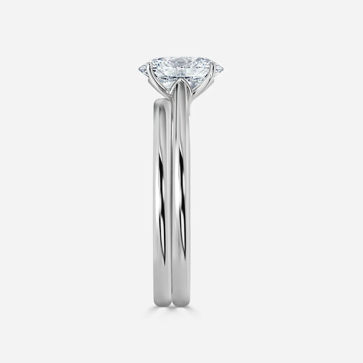 1.0 CT Oval Cut Moissanite Solitaire  Bridal Ring Set