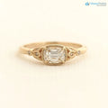 Tulip antique cushion lab diamond vintage engagement ring wedding ring DisneyValley