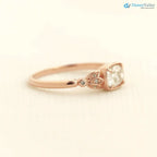 Tulip antique cushion lab diamond vintage engagement ring wedding ring DisneyValley