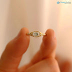 Tulip antique cushion lab diamond vintage engagement ring wedding ring DisneyValley