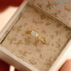 Tulip antique cushion lab diamond vintage engagement ring wedding ring DisneyValley