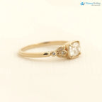 Tulip antique cushion lab diamond vintage engagement ring wedding ring DisneyValley