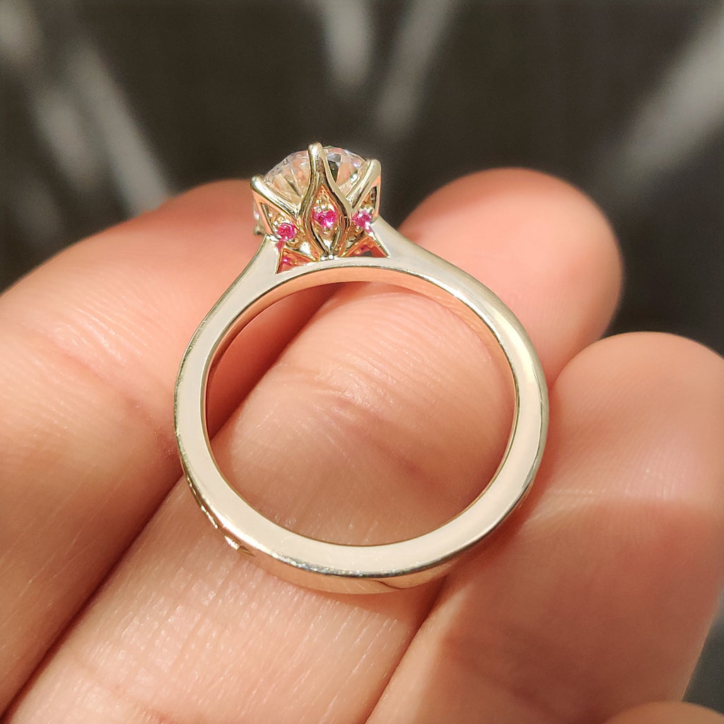Solitaire Oval Diamond Ring In Art Deco