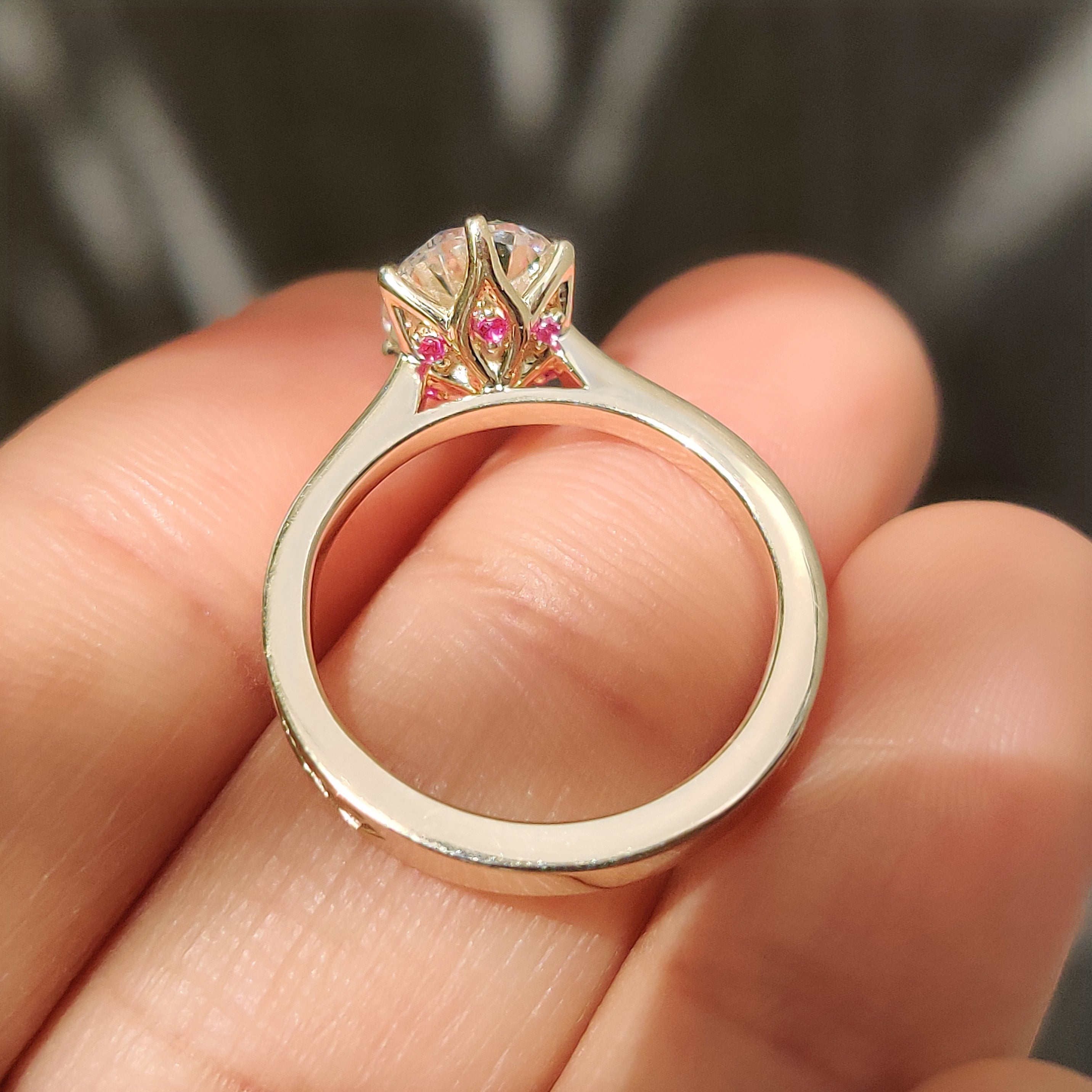 Solitaire Oval Diamond Ring In Art Deco