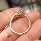 Marquise Diamond Ring In Hidden Flower Pink Ruby