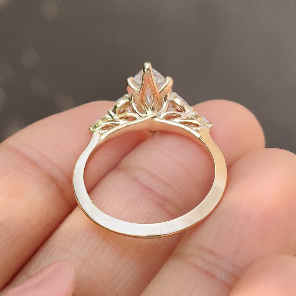 Muse Style Marquise Diamond Ring With Tulip Setting