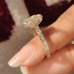 Oval Cut Nature Inspired Engagement Ring In Euro Shank