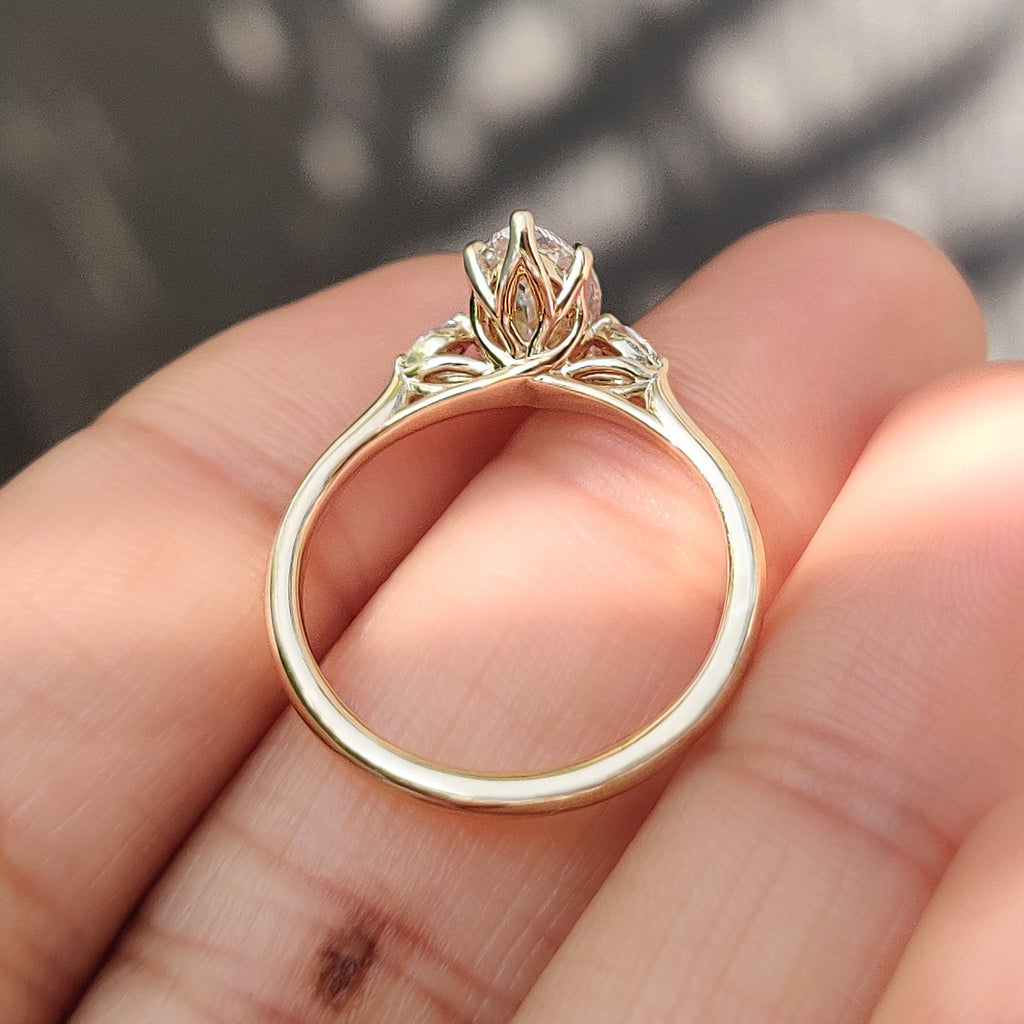 Three Stone Marquise Diamond Engagement Ring