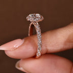 Round Cut Diamond Ring in Halo Style with Twisted Design