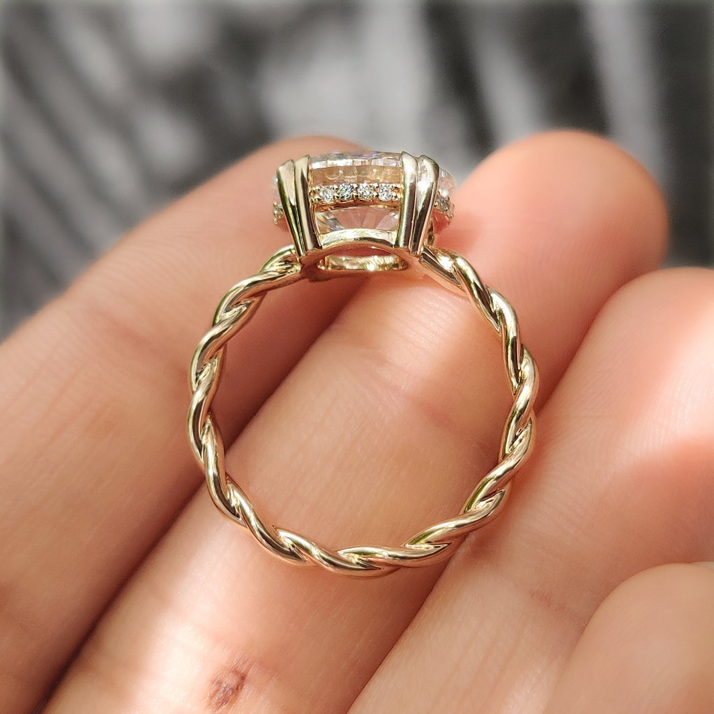 Solitaire Oval Cut Engagement Ring In East To West Setting