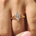 Hexagon Step Solitaire Diamond Ring In Milgrain Details