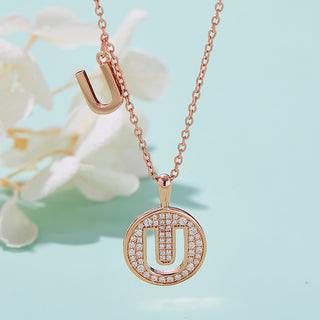 Personalized "U" latter diamond necklace