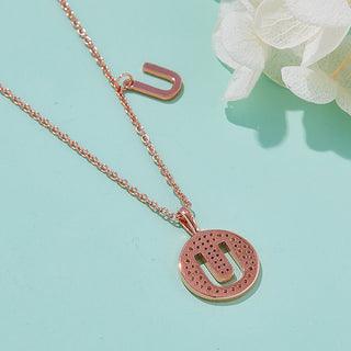 Personalized "U" latter diamond necklace