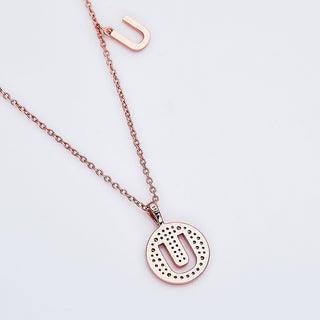 Personalized "U" latter diamond necklace