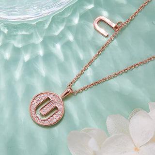 Personalized "U" latter diamond necklace