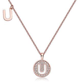 Personalized "U" latter diamond necklace