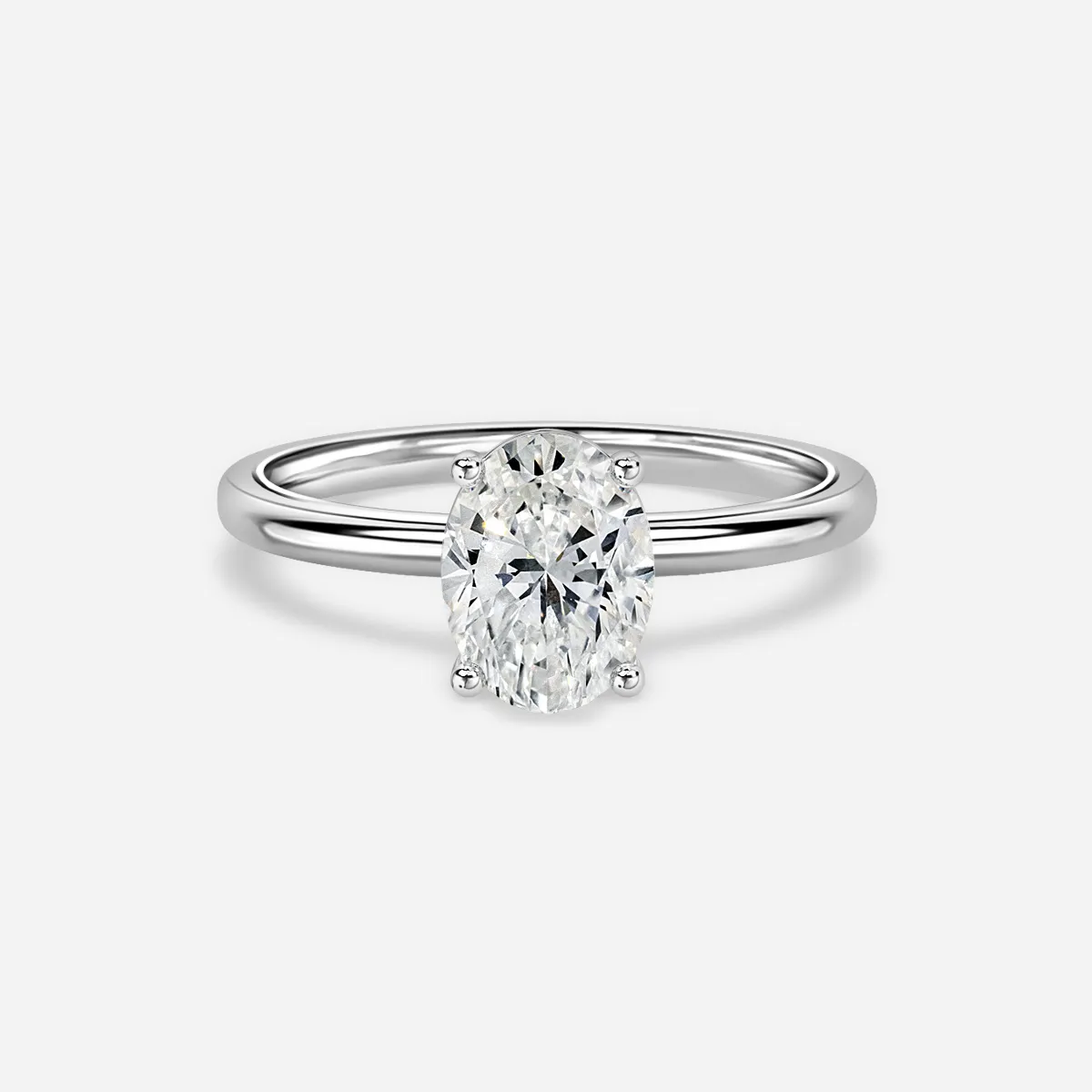 2.0 CT- 2.20 CT Oval Moissanite Solitaire Engagement Ring