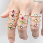 Unique large oval birthstone ring, Vintage inspired oval birthstone jewelry DisneyValley