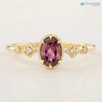 Unique large oval birthstone ring, Vintage inspired oval birthstone jewelry DisneyValley