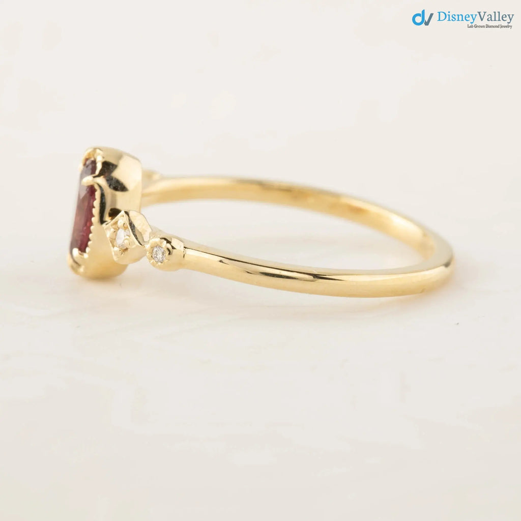 Unique large oval birthstone ring, Vintage inspired oval birthstone jewelry DisneyValley