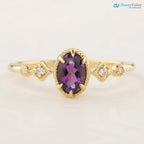 Unique large oval birthstone ring, Vintage inspired oval birthstone jewelry DisneyValley