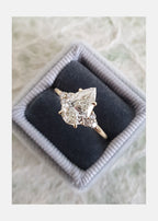 1.60 CT Pear Cut Moissanite Cluster Engagement Ring