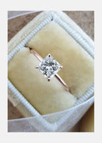 1.02 CT Princess Cut Solitaire Moissanite Engagement Ring