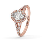 Halo Oval Ring Engagement With Lab Grown Diamonds
