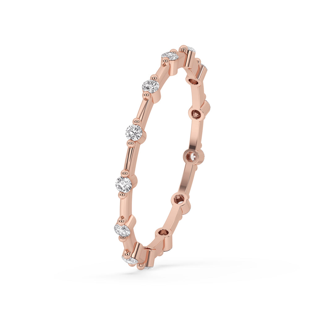Round Cut Bubble Band Engagement Ring